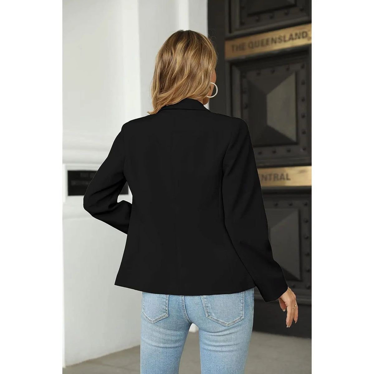 Women's Casual Blazer Jacket, Long Sleeve Black